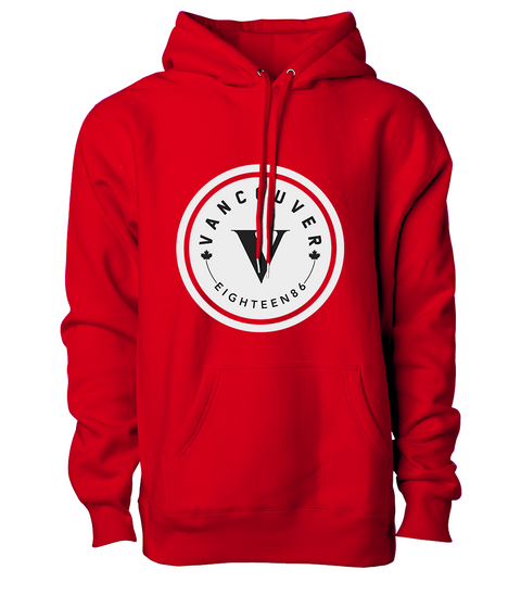 V logo- Red Hoodie
